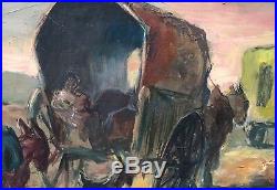 Tableau ALEXIS HINSBERGER(1907) Peintre Espagnol Scène de genre Les Romanichels