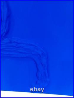Tableau Abstrait Bleu Yves Klein Cheval Équitation Bleu Intense Vif Abstrait