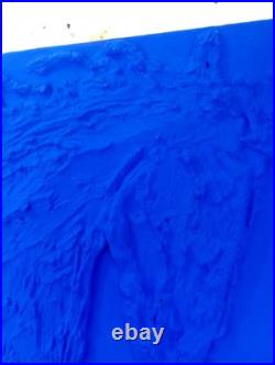 Tableau Abstrait Bleu Yves Klein Cheval Équitation Bleu Intense Vif Abstrait