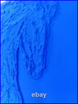 Tableau Abstrait Bleu Yves Klein Cheval Équitation Bleu Intense Vif Abstrait