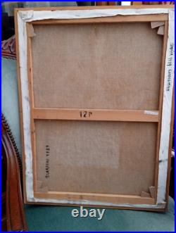 Tableau Acrylique Peinture Abstraite Signé J. LARDEAU janvier 1989, 62cm Sur 46cm