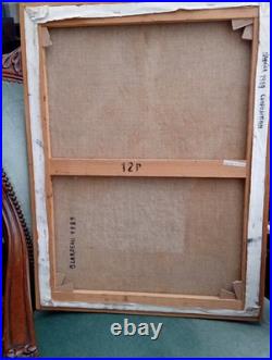 Tableau Acrylique Peinture Abstraite Signé J. LARDEAU janvier 1989, 62cm Sur 46cm