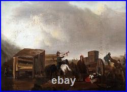 Tableau Ancien, Encadré, Scène Animée, Huile Sur Toile, Peinture, XIXe