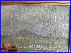 Tableau Ancien Marine Huile Sur Toile Signé De 1925