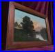 Tableau Ancien Peinture Huile Ecole Francaise de Barbizon Lavandiere Bois XIX 19