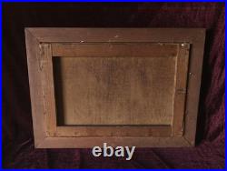 Tableau Ancien Peinture Huile Ecole Francaise de Barbizon Lavandiere Bois XIX 19
