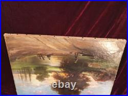 Tableau Ancien Peinture Huile HST Ecole de Barbizon Campagne Romantisme XIX 19