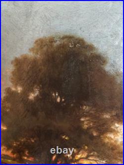 Tableau Ancien Peinture Huile HST Ecole de Barbizon Campagne Romantisme XIX 19