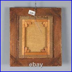 Tableau Ancien Scène avec Grand-Père et Petit Fils XIXe Siècle Original