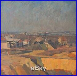 Tableau Auguste BOEHRINGER 1913-1971 Paysage Alsace Mulhouse 99 x 99