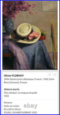 Tableau Fleurs Cuivre Olivier Flornoy 1894 1962 Magnifique Huile Sur Toile