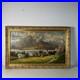 Tableau, Grand paysage alpin, huile sur toile signée Sures, Alpes Suisses