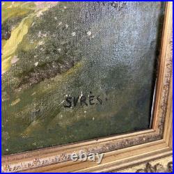 Tableau, Grand paysage alpin, huile sur toile signée Sures, Alpes Suisses