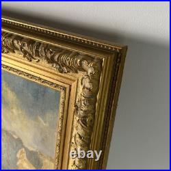 Tableau, Grand paysage alpin, huile sur toile signée Sures, Alpes Suisses