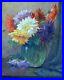 Tableau Huile Post Impressionniste KEES TERLOUW 1890-1948 Bouquet Fleurs Dahlias