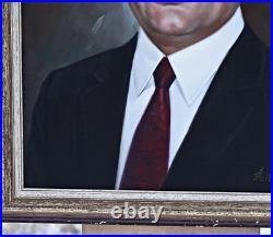 Tableau Huile Sur Toile Signé, Portrait d'Homme, Brille, Encadré OOAK