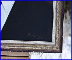 Tableau Huile Sur Toile Signé, Portrait d'Homme, Brille, Encadré OOAK