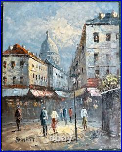 Tableau Huile/Toile signé BURNETT Paris Montmartre Oil/Canvas BURNETT Paris