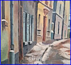 Tableau Huile sur Toile Rue Saint-Rustique, Montmartre R. GUERARD 1970