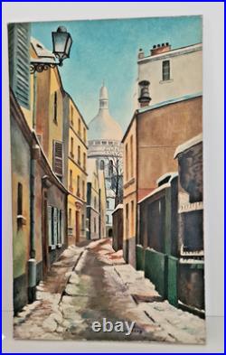 Tableau Huile sur Toile Rue Saint-Rustique, Montmartre R. GUERARD 1970