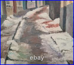 Tableau Huile sur Toile Rue Saint-Rustique, Montmartre R. GUERARD 1970