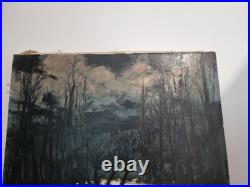 Tableau Huile sur toile Gaillard Deschamps paysage bord de l'armençon