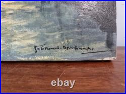 Tableau Huile sur toile Gaillard Deschamps paysage bord de l'armençon