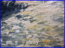 Tableau Huile sur toile Gaillard Deschamps paysage bord de l'armençon