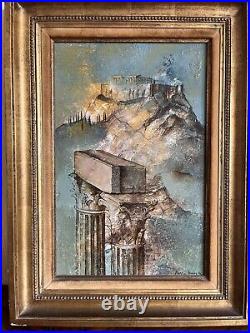 Tableau Huile sur toile Pierre Henry (1924-2015) L'acropole, Voyage En Grèce