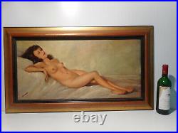 Tableau Jules-Gustave LEMPEREUR peinture jeune femme nue nu féminin allongée