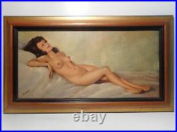 Tableau Jules-Gustave LEMPEREUR peinture jeune femme nue nu féminin allongée