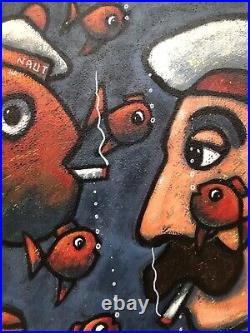 Tableau Marin et poissons Format 50x61cm Tourrier