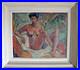 Tableau Nu Orientaliste Huile sur toile Femme Noire Nue par M. SURINGAR 1950