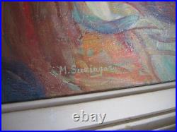 Tableau Nu Orientaliste Huile sur toile Femme Noire Nue par M. SURINGAR 1950