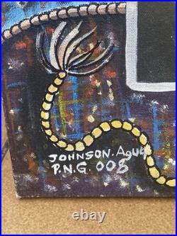 Tableau Original Johnson AGUA Papouasie Nouvelle Guinée Art Océanien 80x57cm