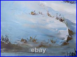 Tableau Original Paysage Neige Huile Sur Toile Peinture Couteau