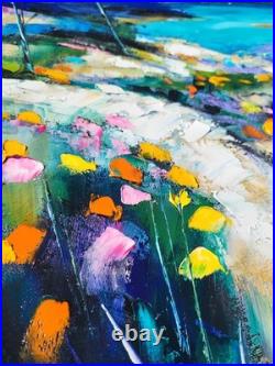 Tableau Original de S! C 50 x 40 cm Le chemin blanc huile au couteau
