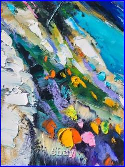 Tableau Original de S! C 50 x 40 cm Le chemin blanc huile au couteau