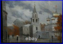Tableau Paire de deux huiles sur toile Paysage animés orthodoxes, Russie, Grèce