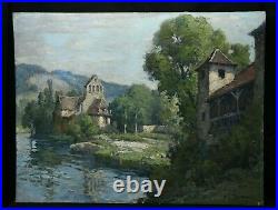 Tableau Paysage Bord de fleuve- post impressionniste-qualité