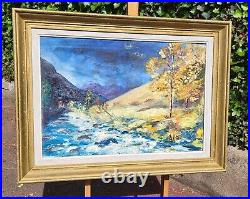 Tableau Paysage Rivière Nature Peinture huile sur toile