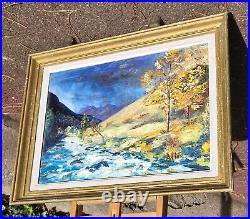 Tableau Paysage Rivière Nature Peinture huile sur toile