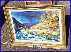 Tableau Paysage Rivière Nature Peinture huile sur toile