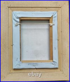 Tableau Peinture Clown triste signé Garros Huile sur toile cadre vintage