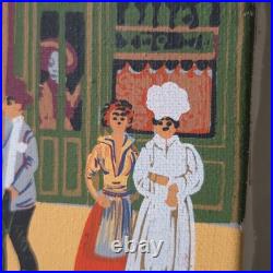 Tableau Peinture Huile Louis Men Art Naif Montmartre Paris Moulin Rouge 1980