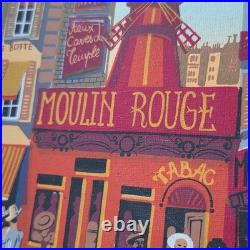 Tableau Peinture Huile Louis Men Art Naif Montmartre Paris Moulin Rouge 1980