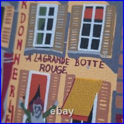 Tableau Peinture Huile Louis Men Art Naif Montmartre Paris Moulin Rouge 1980