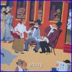 Tableau Peinture Huile Louis Men Art Naif Montmartre Paris Moulin Rouge 1980