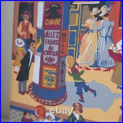 Tableau Peinture Huile Louis Men Art Naif Montmartre Paris Moulin Rouge 1980