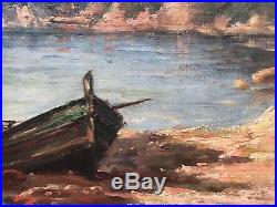 Tableau Peinture Huile Paul LEVÉRÉ (1875-1949) Marine Port De Toulon Bateaux